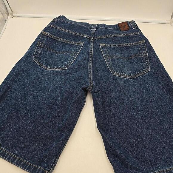 Vintage Y2K Anchor Blue BAGGY Skate Light Wash Denim Blue Jean Shorts Mens 31 - Picture 10 of 15